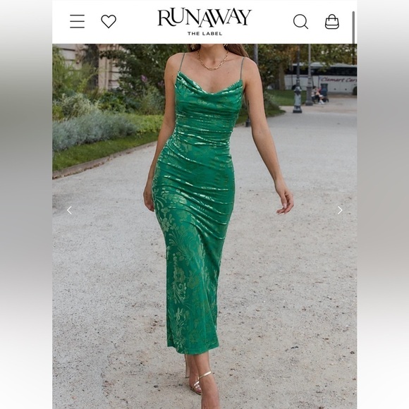RUNAWAY Pretoria Maxi Dress Emerald Size Small- NWOT- Sold Out Online - Picture 8 of 10